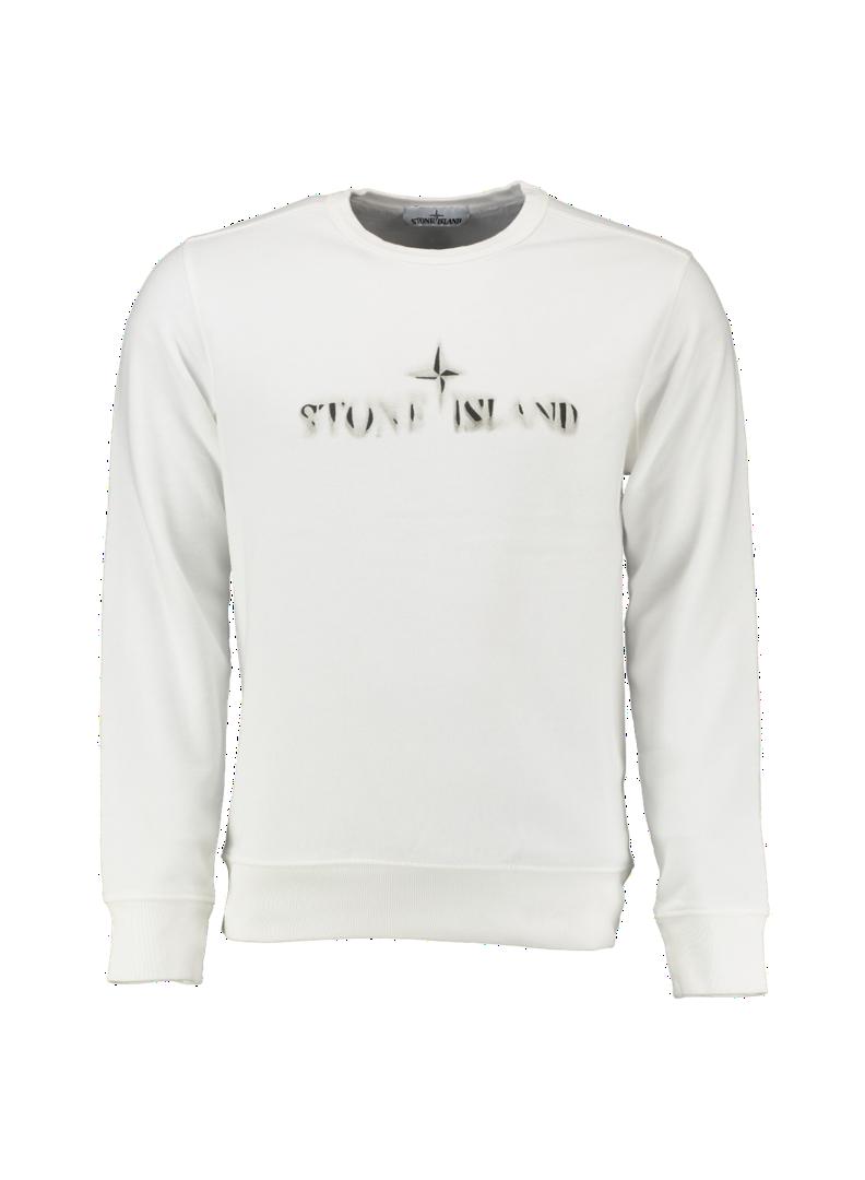 Verrassend WIT - STONE ISLAND Ronde hals sweater met opdruk, wit V0099 GQ-78