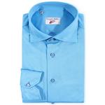 Product Color: EMANUELE MAFFEIS Overhemd ICARO SUN van stretch jersey kwaliteit, turquoise blauw