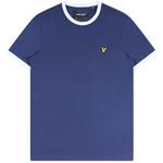 Product Color: LYLE AND SCOTT T-shirt met contrasterende witte biezen, donker blauw
