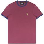 Product Color: LYLE AND SCOTT T-shirt met contrasterende donkerblauwe biezen, bordeaux rood