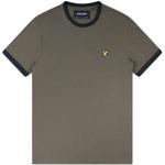 Product Color: LYLE AND SCOTT T-shirt met contrasterende zwarte biezen, legergroen