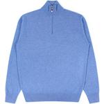 Product Color: DORIANI Cashmere trui met opstaande kraag en ritssluiting, blauw