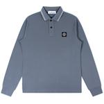 Product Color: STONE ISLAND Polo met lange mouwen en logoborduring, blauw/grijs
