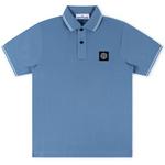 Product Color: STONE ISLAND Polo met embleem, blauw/wit