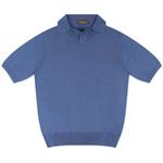 Product Color: DORIANI Poloshirt van lichte wol-zijde mix, blauw 
