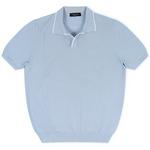 Product Color: TRUSSINI Poloshirt met open kraag en witte bies, lichtblauw
