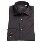 Product Color: TRUSSINI Zwart slim-fit overhemd van stretch kwaliteit