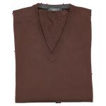 Product Color: TRUSSINI V-hals trui van fijn merino wol, bruin