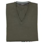 Product Color: TRUSSINI V-hals trui van fijn merino wol, leger groen