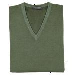 Product Color: TRUSSINI V-hals trui van merino wol, voorgewassen groen