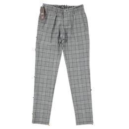 Overview image: PTO1 Pantalon met bandplooi en ruitpatroon, grijs