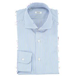 Overview image: BARBA Gestreept overhemd met widespread boord, licht blauw