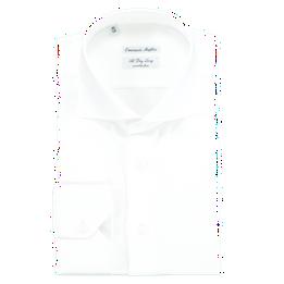Overview image: EMANUELE MAFFEIS ALL DAY LONG strijkvrij overhemd van twill weving, wit