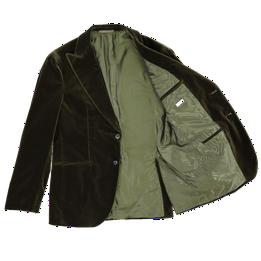 Overview second image: CARUSO Groen smoking jasje van luxe velvet kwaliteit