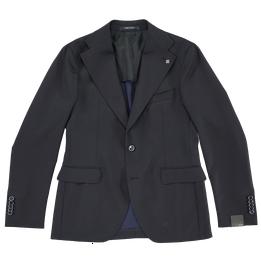 Overview second image: TAGLIATORE Half gevoerd jasje met brede revers, donker blauw