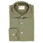 Product Color: EMANUELE MAFFEIS ICARO Overhemd Sun van stretch kwaliteit, legergroen