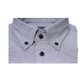 Overview second image: DESOTO LUXURY Button Down overhemd van jersey kwaliteit, licht grijs