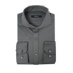 Product Color: DESOTO LUXURY Jersey overhemd met knopenlijst en cut away boord, donker groen