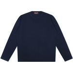 Product Color: DORIANI Ronde hals trui van wol-zijde kwaliteit, donker blauw