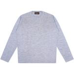 Product Color: DORIANI Ronde hals trui van wol-zijde kwaliteit, licht grijs