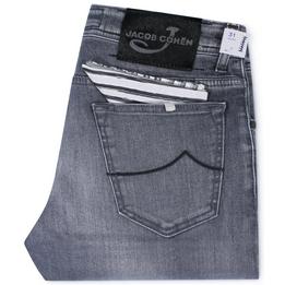 Overview image: JACOB COHËN  J620 washed regular-fit jeans, grijs met zwarte details