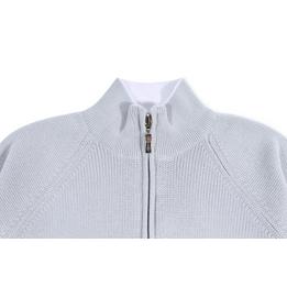 Overview second image: DORIANI Gebreid katoen-cashmere vest met zilveren ritssluiting, licht grijs