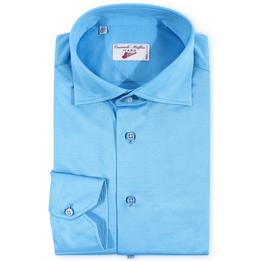 Overview image: EMANUELE MAFFEIS Overhemd ICARO SUN van stretch jersey kwaliteit, turquoise blauw