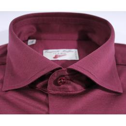 Overview second image: EMANUELE MAFFEIS Overhemd ICARO SUN van stretch jersey kwaliteit, bordeaux rood