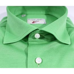 Overview second image: EMANUELE MAFFEIS Overhemd SESTRI SUN van stretch piqué kwaliteit, groen