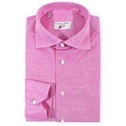 Overview image: EMANUELE MAFFEIS Overhemd SESTRI SUN van stretch piqué kwaliteit, roze