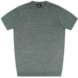 Overview image: GENTI T-shirt van linnen stof, gemêleerd groen