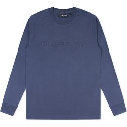 Overview image: MA.STRUM Lange mouw t-shirt met ton sur ton opdruk, donker blauw