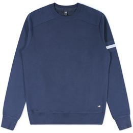 Overview image: WAHTS Sweater Moore met contrasterende witte band, donker blauw
