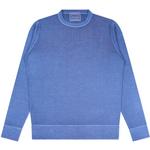Product Color: DORIANI Washed ronde hals trui van wol-cashmere mix, jeans blauw