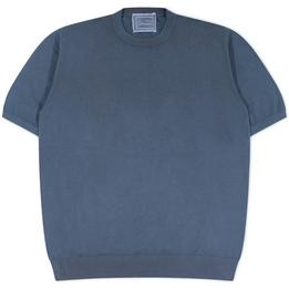 Overview image: DORIANI T-shirt van gebreid katoen, donker blauw