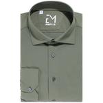Product Color: EMANUELE MAFFEIS Overhemd Sand van 4-way stretch kwaliteit, legergroen