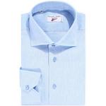 Product Color: EMANUELE MAFFEIS Linnen Icaro overhemd met blauwe knopen, licht blauw