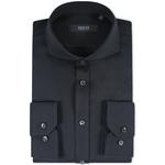 Product Color: DESOTO LUXURY Jersey overhemd met knopenlijst en cut away boord, zwart