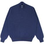 Product Color: DORIANI Cashmere trui met opstaande kraag en ritssluiting, donkerblauw