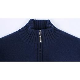 Overview second image: DORIANI Cashmere vest met ritssluiting, donkerblauw