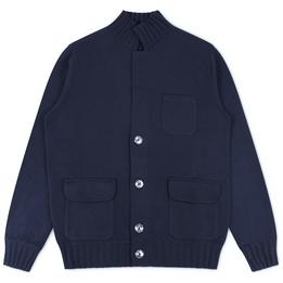 Overview image: CESARE ATTOLINI Cashmere vest met knoopsluiting opgestikte zakken, donkerblauw