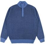 Product Color: CESARE ATTOLINI Cashmere trui met blinde ritssluiting, blauw