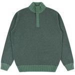 Product Color: CESARE ATTOLINI Cashmere trui met blinde ritssluiting, groen
