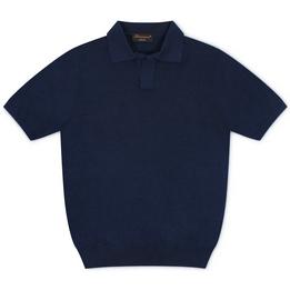 Overview image: DORIANI Poloshirt met open kraag, donkerblauw