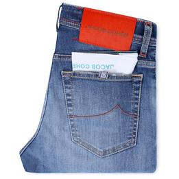 Overview image: JACOB COHËN  Jeans Nick Slim met slijtage en combs, lichte wassing
