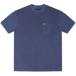 Overview image: LYLE AND SCOTT T-shirt van gewassen katoen, donkerblauw