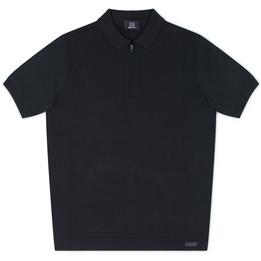 Overview image: GENTI Poloshirt met ritssluiting, zwart
