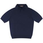 Product Color: DORIANI Poloshirt van lichte wol-zijde mix, donkerblauw
