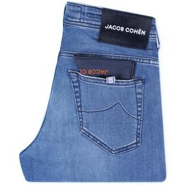 Overview second image: JACOB COHËN  Korte broek van stretch-denim stof, jeansblauw met donkere details