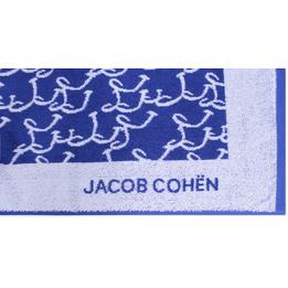 Overview second image: JACOB COHËN  Strandlaken van badstof kwaliteit, blauw/wit